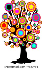 Color tree - vector illustration