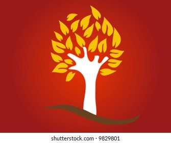 Color tree - vector illustration