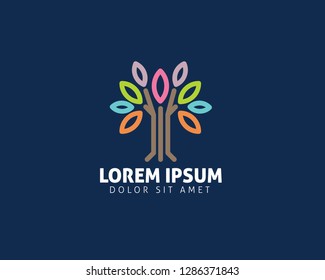 Color Tree Vector Logo