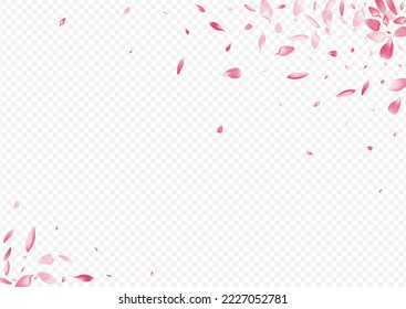 Color Tree Vector Transparent Background. Peach Japanese Backdrop. Leaf Japan Illustration. Lotus Spring Congratulation. Light Heart Romance Texture.