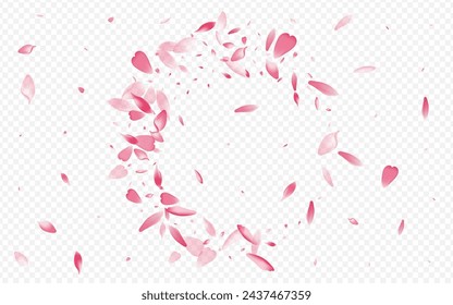 Color Tree Vector Transparent Background. Rose Fresh Card. Blossom Soft Illustration. Peach Japanese Cover. Red Flower Sky Template.