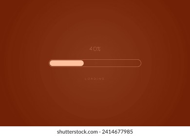 Color trend brown in progress loading bar 40 percent, a loading bar concept design, vector illustration