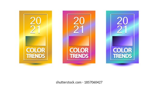 Color Trend Vector Set. Color palette. Fashion 2021. An example of a color palette. Forecast of the future color trend. 