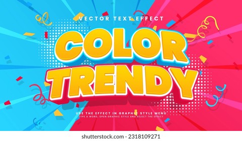 Color trendy editable vector text style effect, with sweet color theme.