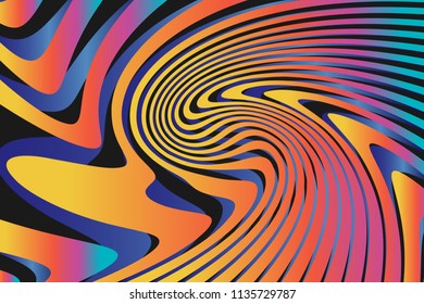 Colores Líneas de trenzado de moda Fondo horizontal, Ilusión óptica, Arte óptico Resumen Diseño de Onda de fondo ideal para tela, Papel de envolvimiento, Folleto, Folleto, Volante, Elemento Geométrico abstracto