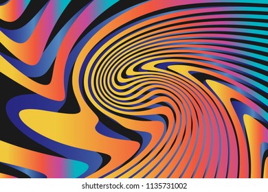 Color Trendy Twisted Lines Horizontal Background, Optical Illusion, Optical Art Abstract Background Wave Design  Ideal for Fabric, Wrapping Paper, Brochure, Leaflet, Flyer, Abstract Geometric Element