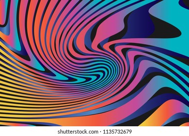 Color Trendy Twisted Lines Horizontal Background, Optical Illusion, Optical Art Abstract Background Wave Design  Ideal for Fabric, Wrapping Paper, Brochure, Leaflet, Flyer, Abstract Geometric Element