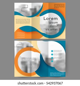 Color tri fold abstract business brochure design with front and back page