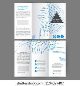 Color tri fold business brochure design with geometric elements