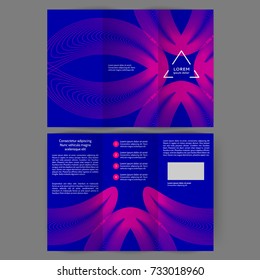 Color tri fold business brochure design with geometric elements