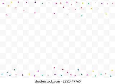 Color Triangle Christmas Vector Transparent Background. Effect Elements Design. Carnaval Geometric Texture. Happy Confetti Celebration Backdrop.