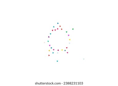 Color Triangle Fun Vector White Background. Abstract Elements Pattern. Effect Confetti Card. Happy Shapes Invitation Background.