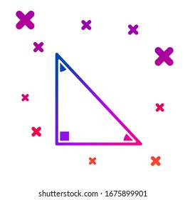 farbiges Dreieck-Mathesymbol einzeln auf weißem Hintergrund. Gradient zufällige dynamische Formen. Vektorillustration-Illustration