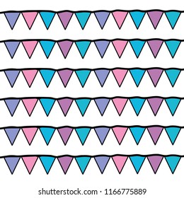 color triangle party flags decoration background