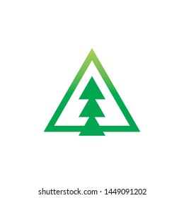 color triangle tree logo design