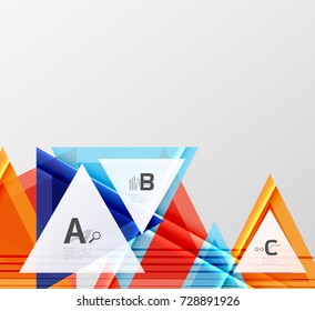 Color triangles background, modern geometric abstract background