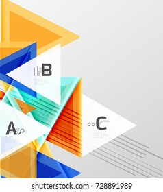 Color triangles background, modern geometric abstract background