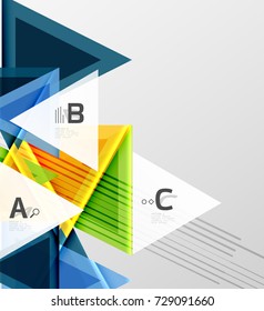 Color triangles background, modern geometric abstract background