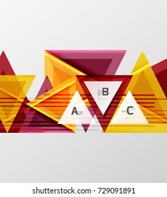 Color triangles background, modern geometric abstract background
