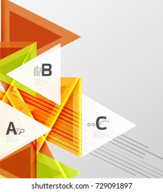 Color triangles background, modern geometric abstract background