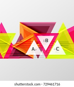 Fundo de triângulos de cores, fundo abstrato geométrico moderno