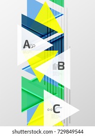 Color triangles background, modern geometric abstract background