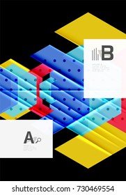 Color triangles background, modern geometric abstract background