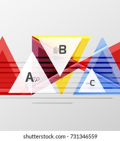 Color triangles background, modern geometric abstract background
