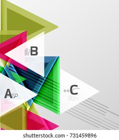 Color triangles background, modern geometric abstract background