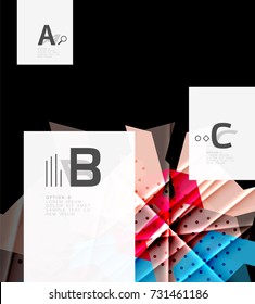 Color triangles background, modern geometric abstract background
