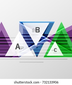 Color triangles background, modern geometric abstract background
