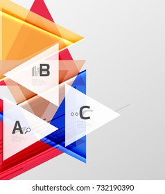 Fondo de los triángulos de color, fondo abstracto geométrico moderno