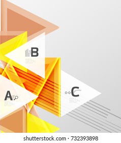 Color triangles background, modern geometric abstract background