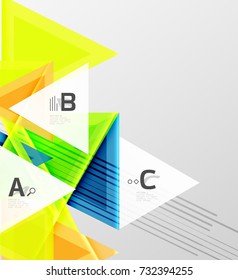 Fondo de los triángulos de color, fondo abstracto geométrico moderno