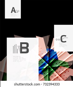 Color triangles background, modern geometric abstract background