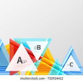 Fondo de los triángulos de color, fondo abstracto geométrico moderno