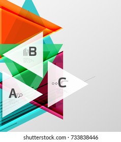 Color triangles background, modern geometric abstract background