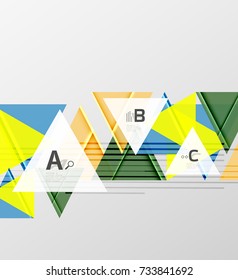 Color triangles background, modern geometric abstract background
