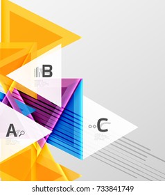 Fondo de los triángulos de color, fondo abstracto geométrico moderno
