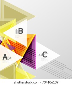Fondo de los triángulos de color, fondo abstracto geométrico moderno