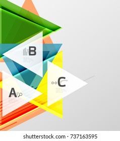 Color triangles background, modern geometric abstract background