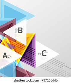 Color triangles background, modern geometric abstract background