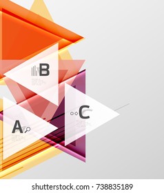 Fondo de los triángulos de color, fondo abstracto geométrico moderno