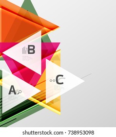 Color triangles background, modern geometric abstract background