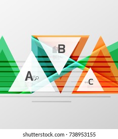 Color triangles background, modern geometric abstract background