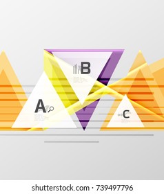 Color triangles background, modern geometric abstract background