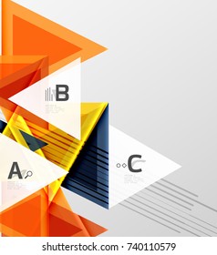 Fondo de los triángulos de color, fondo abstracto geométrico moderno
