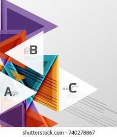 Color triangles background, modern geometric abstract background
