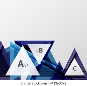 Color triangles background, modern geometric abstract background