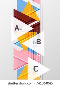 Fondo de los triángulos de color, fondo abstracto geométrico moderno